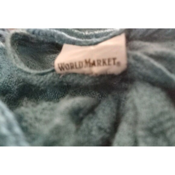 World Market Scarf Wrap Rectangle Geometric Bohemian Blue - Picture 3 of 5